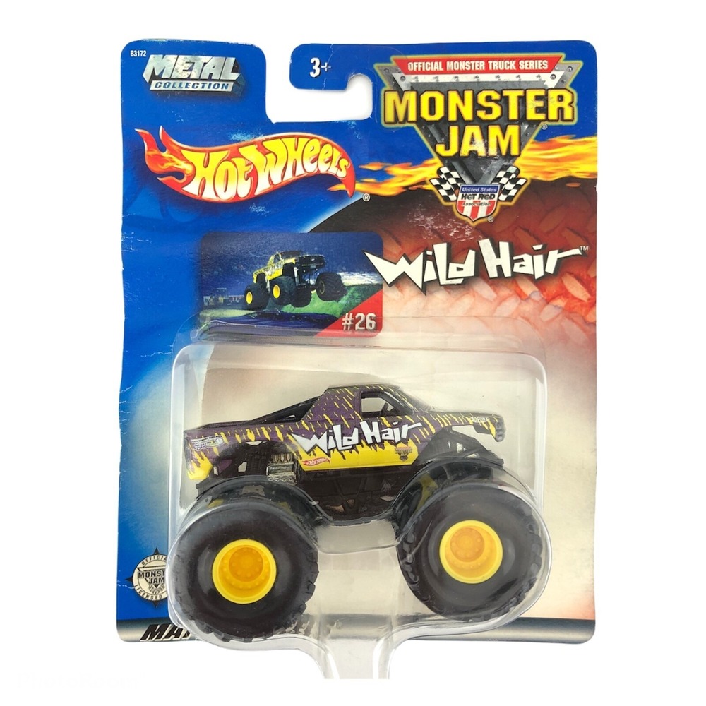 Hot Wheels Monster Jam Monster Truck WILD HAIR #26 Die Cast Metal Purple 1/64